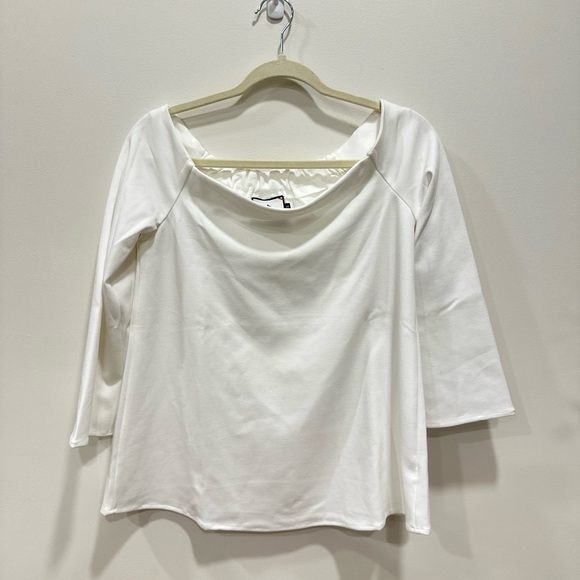 Tuckernuck Miranda Off Shoulder 3/4 Length Top White NWOT XS - Picture 3 of 13